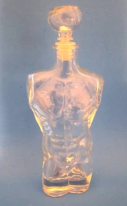 Botella corporal de vidrio Lutex para hombre torso masculino con tapón - Imagen 1 de 6