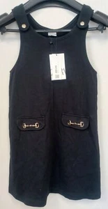 BNWT Zara Black Sleeveless Dress Girls with Gold Detail size - 7 /CH28/12 - Picture 1 of 6