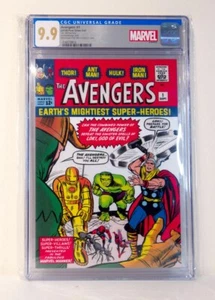 SERIAL #0916 MARVEL COMICS AVENGERS #1 - 1 OZ SILVER FOIL CGC 9.9 MINT with Tin. - Picture 1 of 2