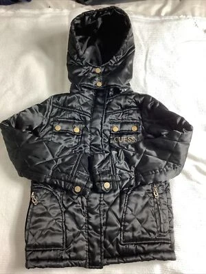 Niñas Negro Con Detalles Dorados GUESS JEANS Chaqueta Acolchada Juvenil Talla S (7) Foto 1 de 4