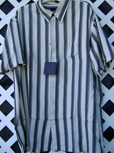 NUEVA CON ETIQUETAS CAMISA GRANDE Y ALTA DE SQ WEAR TÚ eliges talla $80 + valor RAYAS MARFIL ropa de oficina - Imagen 1 de 3