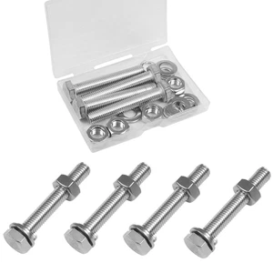 M10 Hex Bolts and Nuts Set, M10x60mm Bolt, M10-1.25mm Hexagon Nut with Flat Wash - Picture 1 of 12