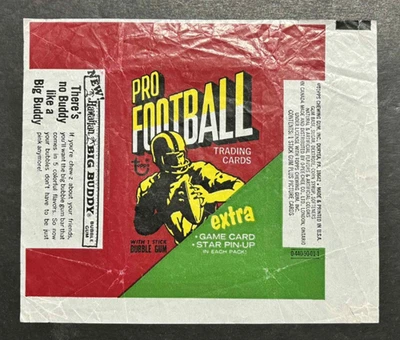 RARO 1971 Topps Fútbol Cera Paquete FB Tarjeta Coleccionable ENVOLTURA Big Buddy Gum Foto 1 de 4