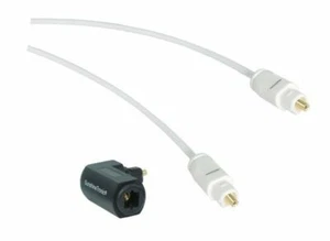 0,5m-5m Slim Toslink Optisches/Digital Kabel SPDIF + Winkeladapter(Option) weiß - Picture 1 of 5