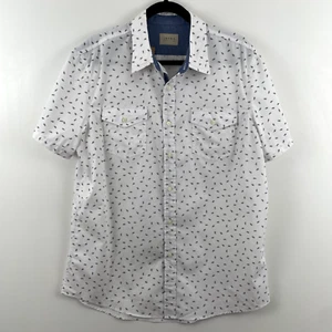 Camisa para hombre Jachs New York blanca grande algodón con botones manga corta - Imagen 1 de 11