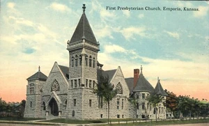 First Presbyterian Church Emporia Kansas 1911 Postcard - Picture 1 of 2