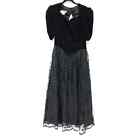 Vintage 80S Scott Mcclintock Women's Size S/M Velvet & Lace Prom Dress Black
