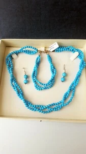 New Turquoise/Sterling silver (925) set+box - Picture 1 of 9