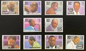 1995 Scott #2983-92 - 32¢ JAZZ MUSICIANS - Set of 10 Single Stamps - Mint NH - Picture 1 of 1