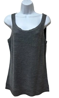 Eileen Fisher Ultra Fine Merino Wool Tank Top Sweater Italian Yarn Size L NEW - Image 1 of 4