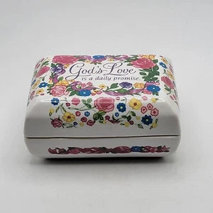 God Is Love Promise Ceramic Trinket Box Warner Press 4"W x 3"L x 1.75"H - Picture 1 of 10