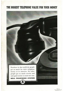 1938 Bell Telephone System Model 202 Phone Graphic Illustration Art Vintage Ad - Picture 1 of 3