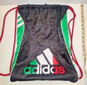 ADIDAS ITALIA / MEXICO Bolsa Backpack Bag Athleticwear Sports Gym Drawstring EUC - Picture 1 of 10