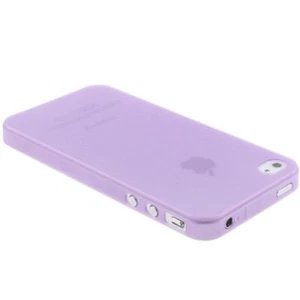 Etui ochronne Case TPU do telefonu komórkowego iPhone 4 i 4S przezroczyste / fioletowe - Zdjęcie 1 z 3