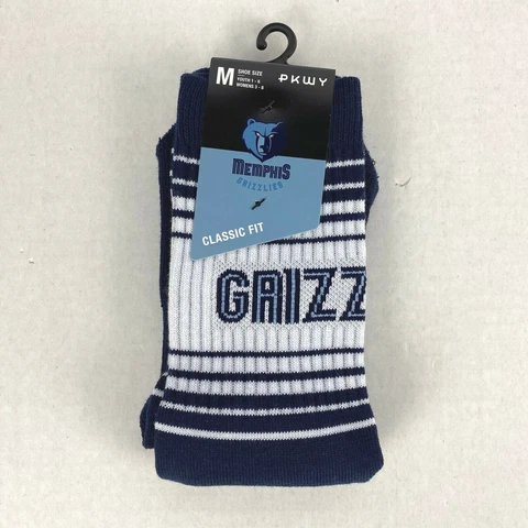 Memphis Grizzlies PKWY Mens Crew Socks Medium New Cover