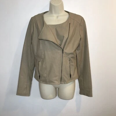 Jack от BB Dakota желтовато-коричневый искусственной кожи Moto куртка мотоциклиста средний M молнии  - Изображение 1 из 4