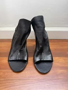 Balenciaga Black Leather Glove Wedge Sandals Size 38.5 - Picture 1 of 6