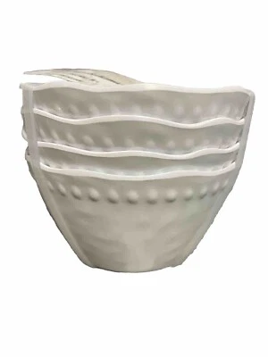 Tommy Bahama Blanco Hobnail MELAMINA Aperitivo Cuencos/Postre Cuencos Set4 Foto 1 de 2