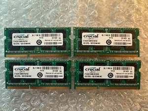 🟩CRUCIAL 8GB (2X4GB) DDR3L-1333 SODIMM RAM MEMORY CT4G3S1339M.M16FKD - Picture 1 of 1
