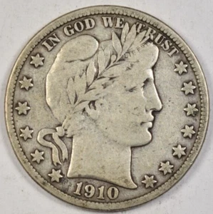1910-S BARBER HALF DOLLAR ~ FINE/VF! - Picture 1 of 2
