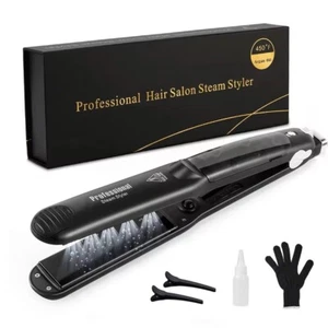 Professional Steam Hair Straightener Ceramic Vapor Argan Oail Hair Flat Iron UK - Picture 1 of 11