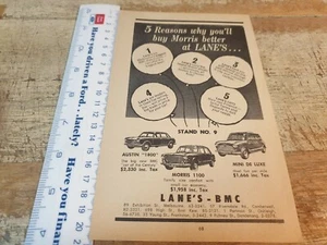 1966 MORRIS MINI Deluxe, 1100, Austin 1800 Australian Sales Advert - Picture 1 of 1