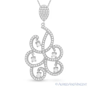 Collar colgante de cristal cz micropavimento corte redondo araña plata esterlina 0,925 - Imagen 1 de 1