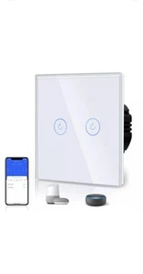 6 PACK Smart Light Switch, Alexa and Google Home,2 Gang 2Way WiFi White - Picture 1 of 7