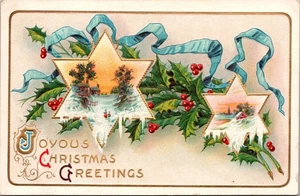 Postcard Antique Joyous Christmas Greetings Embossed c1910 - Picture 1 of 2