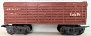 MARX 027/O-Gauge POST-WAR SANTA FE BROWN CATTLE STOCK CAR A.T.S.F. 13975 RTR - Picture 1 of 6
