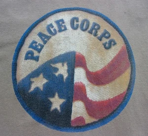 Vintage Peace Corps Volunteer T-Shirt ~ Khaki Brown ~ Gildan ~ Size M (?) - Picture 1 of 11
