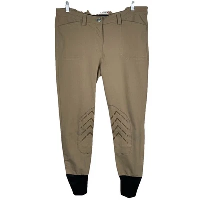 Animo 马术马裤 女士 IT 46 US 14 卡其色 膝盖 贴握 骑行裤 — 第 1/4 张图片