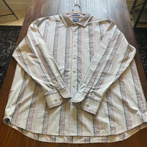 Tommy Bahama Men’s XXXL Blue Red Striped Silk Blend Long Sleeve Button Shirt - Picture 1 of 7
