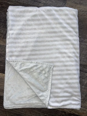 Manta Circo Lovey Blanco Gris Rayas Bebé Lunares Círculo Minky Foto 1 de 3