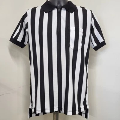 Camisa Jersey Rawlings Árbitro Para Hombre Talla Pequeña Negra Blanca Rayas Cremallera Usada en Excelente Condición Foto 1 de 4