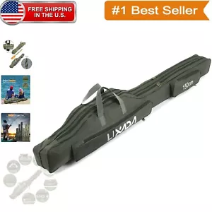 Durable 130cm Portable Fishing Bag with Zippered Storage & Shoulder Strap - Picture 1 of 11