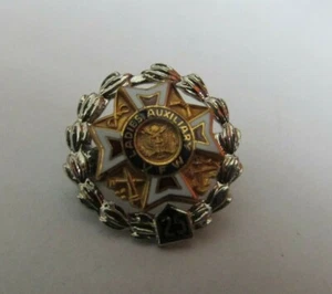 Vintage Ladies Auxiliary VFW 25 Year Membership Pin Leavens Sterling - Picture 1 of 7