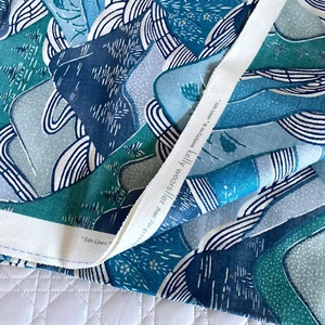 Kelly Wearstler Groundworks Modern Contemporary Teal Turquoise Linen EDO 2 yds - Picture 1 of 16