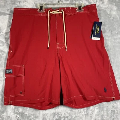 Polo Ralph Lauren Shorts Mens XL Red Kailua Cargo Swim Trunks NEW $85 - Image 1 of 4