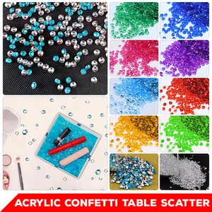 2000-10000 Stck. Acryl Diamant Tisch Streustreu Mehrfarbig Konfetti Edelsteine 2,5-6 mm - Bild 1 von 86