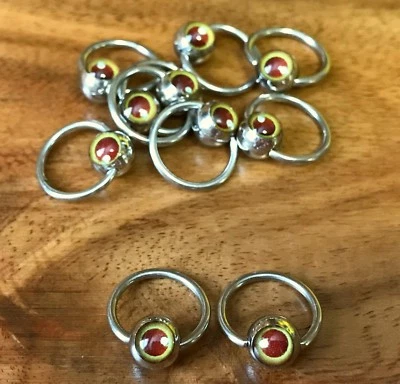 10件装眼球标志圈饰珠戒指批发CBR身体首饰 — 第 1/2 张图片