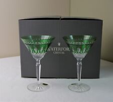 1 Pair Waterford Crystal Clarendon Emerald Green Martini Glasses Hungary