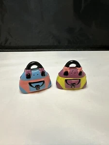 Borsa ceramica sale e pepe shaker cartone animato aspetto pittura decorazione blu rosa - Foto 1 di 4
