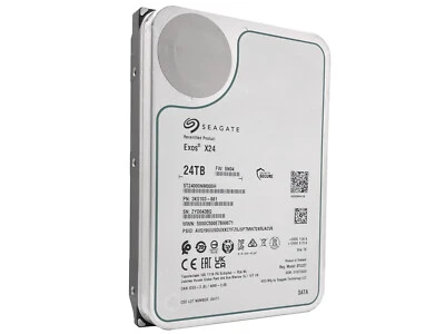 Seagate Exos X24 ST24000NM000H 24TB CMR 7200RPM SATA 6.0Gb/s 3.5" Enterprise HDD - Image 1 of 4