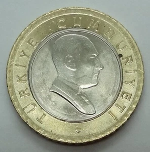 2005 TURKEY, 50 NEW KURUS, BI-METALLIC, KM# 1168 - Picture 1 of 4