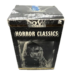 HORROR MOVIE CLASSICS COLLECTORS EDITION 5 VHS SET / KARLOFF / BARRYMORE /CHANEY - Picture 1 of 3