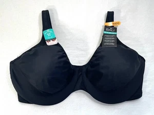 NWT Bali Women's 44DD Passion for Comfort Minimizer Underwire Bra DF3385 Black - Picture 1 of 8