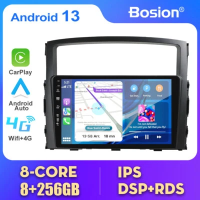 9'' 8+256G Autoradio Für Mitsubishi Pajero 2006-2018 Android 13 GPS CarPlay WIFI - Bild 1 von 4