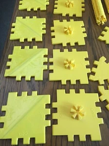 Vintage Ohio Arts Jumbo Zaks Sak 44 pc yellow Instructions bag Building Toys - Picture 1 of 6