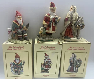 Lote de 3 estatuillas de Papá Noel Internacional Finlandia Suecia Suiza en cajas (a9) - Imagen 1 de 7